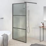 vidaXL Paravan duș walk-in negru 100x195 cm sticlă ESG culoare închisă