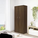 vidaXL Pantofar, stejar maro, 80x39x178 cm, lemn prelucrat