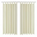 Draperii micro-satin cu bride, 140 x 245 cm, crem, 2 buc.