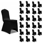 vidaXL Huse de scaun elastice, 24 buc., negru