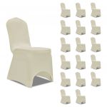 vidaXL Huse elastice pentru scaun, 18 buc., crem