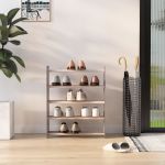 vidaXL Pantofar, gri, 65x24x81 cm, lemn compozit