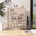 vidaXL Pantofar, gri, 90x24x117 cm, lemn compozit