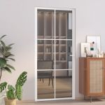vidaXL Ușă de interior, 93x201,5 cm, alb, sticlă ESG și aluminiu