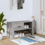 vidaXL Pantofar, gri sonoma, 80x35x45 cm, lemn prelucrat