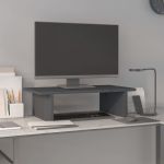 vidaXL Suport pentru monitor, gri, 50x27x15 cm, lemn masiv pin
