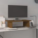 vidaXL Suport pentru monitor, maro miere, 50x27x15 cm, lemn masiv pin