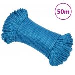 vidaXL Frânghie de lucru, albastru, 8 mm, 50 m, polipropilenă