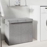 vidaXL Coș de rufe pliabil, gri, 64,5x34,5x59 cm, imitație de pânză