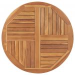 vidaXL Blat de masă rotund, 90 cm, lemn masiv de tec, 2,5 cm