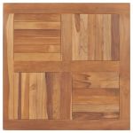 vidaXL Blat de masă pătrat, 80 x 80 x 2,5 cm, lemn masiv de tec