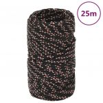 vidaXL Frânghie de barcă, negru, 2 mm, 25 m, polipropilenă