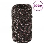 vidaXL Frânghie de barcă, negru, 2 mm, 500 m, polipropilenă