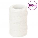 vidaXL Frânghie de barcă, alb complet, 2 mm, 500 m, polipropilenă