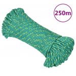 vidaXL Frânghie de barcă, verde, 3 mm, 250 m, polipropilenă