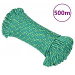vidaXL Frânghie de barcă, verde, 3 mm, 500 m, polipropilenă