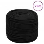 vidaXL Frânghie de lucru, negru, 10 mm, 25 m, poliester