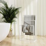 vidaXL Suport de prosoape autonom, alb, 48x24x79 cm, fier