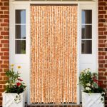 vidaXL Perdea pentru insecte, ocru și alb, 90 x 220 cm, chenille