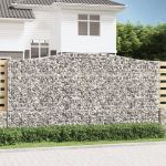 vidaXL Coș gabion arcuit 400x30x200/220 cm fier galvanizat