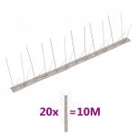 vidaXL Set bandă cu țepi antipăsări cu 4 rânduri, 20 buc., oțel, 10 m