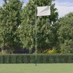 vidaXL Stâlp de steag telescopic, argintiu, 6,23 m, aluminiu