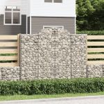 vidaXL Coș gabion arcuit 200x30x160/180 cm fier galvanizat
