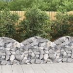 vidaXL Coș gabion arcuit, 100x30x60/80 cm, fier galvanizat