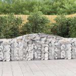 vidaXL Coș gabion arcuit 400x30x80/100 cm fier galvanizat