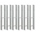 vidaXL Ancore de gard, 6 buc., argintiu, 9x6x60 cm, oțel galvanizat