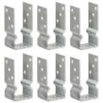 vidaXL Ancore de gard, 6 buc., argintiu, 7x6x15 cm, oțel galvanizat