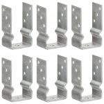vidaXL Ancore de gard, 6 buc., argintiu, 8x6x15 cm, oțel galvanizat