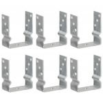 vidaXL Ancore de gard, 6 buc., argintiu, 12x6x15 cm, oțel galvanizat