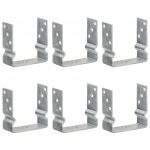 vidaXL Ancore de gard, 6 buc., argintiu, 14x6x15 cm, oțel galvanizat