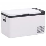 vidaXL Ladă frigorifică cu mâner, alb-negru, 25 L PP și PE