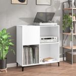 vidaXL Comodă de discuri, alb, 84,5x38x89 cm, lemn compozit