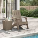 vidaXL Scaun Adirondack, maro deschis, 75x88,5x89,5 cm, polipropilenă