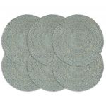 vidaXL Naproane, 6 buc., verde olive, 38 cm, iută, rotund