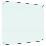 vidaXL Panou antistropi de bucătărie, alb, 70x60 cm, sticlă securizată