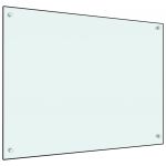 vidaXL Panou antistropi de bucătărie, alb, 80x60 cm, sticlă securizată