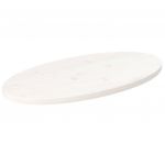 vidaXL Blat de masă, alb, 70x35x2,5 cm, lemn masiv de pin, oval