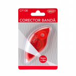 Corector Banda Daco, Uscare Rapida, 5mm x 8m, Alb, Corp Rosu