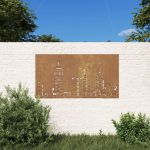 vidaXL Decor perete de grădină 105x55 cm design orizont oțel Corten