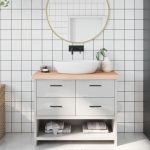 vidaXL Blat de baie, 100x40x(2-6) cm, lemn masiv netratat