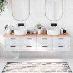 vidaXL Blat de baie, maro deschis, 200x30x(2-4) cm, lemn masiv tratat