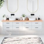 vidaXL Blat de baie, maro deschis, 220x40x(2-6) cm, lemn masiv tratat