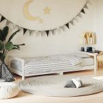 vidaXL Cadru de pat pentru copii, alb, 90x190 cm, lemn masiv de pin