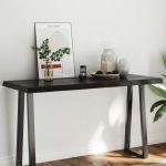 vidaXL Blat masă, 140x60x6 cm, gri, lemn stejar tratat contur organic