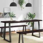 vidaXL Blat masă, 180x50x(2-4) cm, maro, lemn tratat contur organic