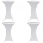 vidaXL Husă de masă cu picior Ø70 cm, 4 buc., alb, elastic